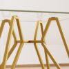 Modern Glass Dining Table With Metal Legs For 2 4 People - Gold - Image 10