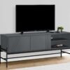TV Stand, Console, Media Entertainment Center, Storage Cabinet, Contemporary Convenient Design - Gray - Image 10