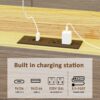 King Size Platform Bed Frame With Storage LED Light Headboard And Usb, Noise Free - Dark Gray - Image 6