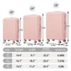 Set 3 Pieces 20" / 24" / 28" Abs Spinner Wheel Luggage, Matching Color, With Combination Lock - Pink - Image 3