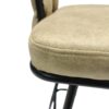 Technical Leather Woven Bar Stool (Set of 2), 360 Swivel Bar Stools With Back And Footrest - Light Brown - Image 16
