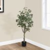 46" Tall, Artificial Plant, Eucalyptus Tree, Indoor, Faux, Fake, Floor, Greenery, Potted, Decorative - Green / Black - Image 4