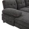 U Shaped Sectional Sofa Couch With Dual Chaise Lounges, Storage Pockets, Armrest Pillows - Black - Image 20