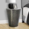 Drum Accent Side Table, Contemporary, Elegant Design - Silver - Image 7