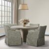 London - Upholstered Skirted Dining Arm Chair With Hidden Casters - Gray - Image 9