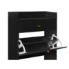 Allen - Rattan 2 Door 1 Drawer Cabinet Shoe Rack For Entrance, Double Layer - Black - Image 15