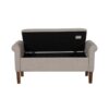 Upholstered Storage Bench With Rolled Armrests - Beige - Image 8