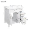 30" Bathroom Vanity With Sink, Soft Close Storage Cabinet - White - Image 3