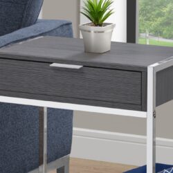Accent Side Table, Storage Drawer, Modern - Dark Gray
