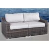 Wicker Outdoor Loveseat With Cushions - Espresso / Gray - Image 2