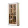 Rustic Style Display Cabinet With Glass Doors For Collectibles & - Brown / Cream White - Image 13
