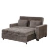 Upholstered Sleeper Bed Sofa With Dual USB Charging, Adjustable Backrest - Brown Gray - Image 16