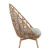 Ellis - Outdoor Wicker High Back Lounge Chair, Teak Finished Leg - Light Brown / Beige - Image 4