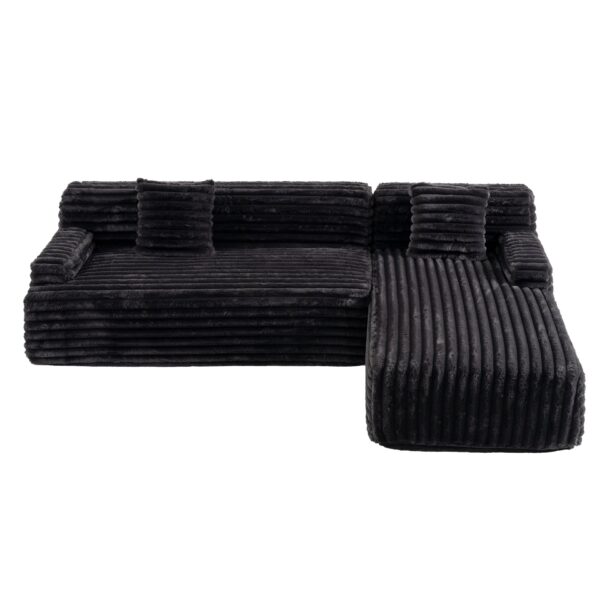 Cloud - Sectional Sofa Upholstered Couch Free Combined Sofa - Black