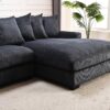 Luxe - Oversized 2 Piece Right Facing Sectional Couches For Living Room, L Shaped Sofa With Chaise - Black - Image 3