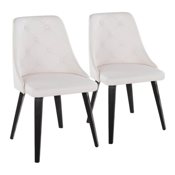 Marche - Contemporary Dining Chair (Set of 2) - White / Black