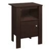 Accent Nightstand Side Table, Storage, Transitional - Espresso - Image 7