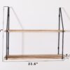 Gardenia - Floating Shelf With Metal Brackets, Decorative Hanging Display For Trophy, Photo Frames, Collectibles, 2 Tier - Natural Wood - Image 3