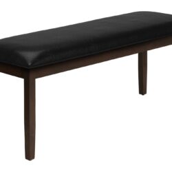Bench, Rectangular, Dining Room, Hallway, Entryway, Upholstered, Transitional - Black
