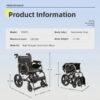 Lightweight Foldable Transport Wheelchair Square Tube Design Double Brakes Adjustable Seat & Armrest Breathable Cushion Anti Backflip 250Lbs Capacity 15" Tires - Black / Gray - Image 11