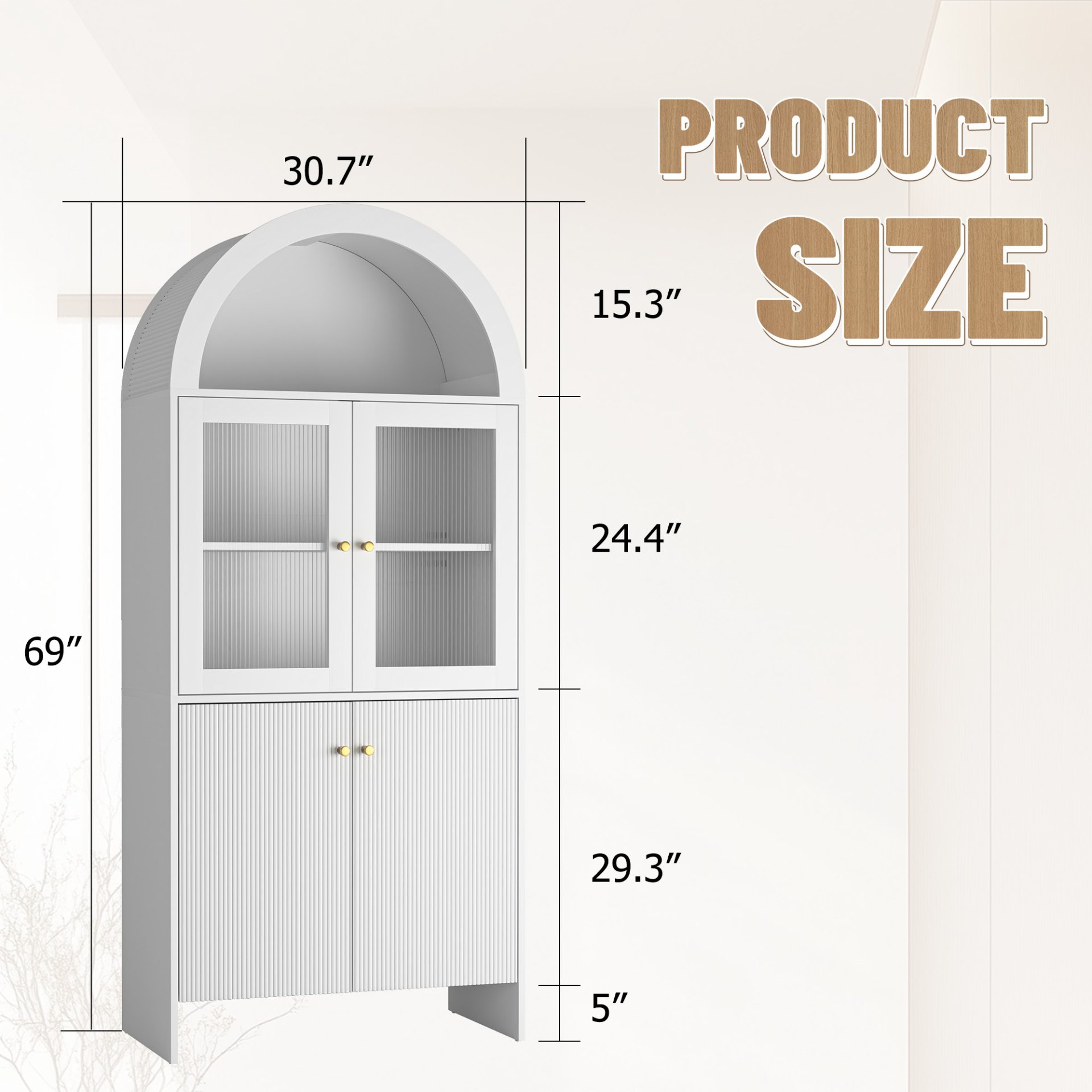 Modern Tech Inspired Dome Cabinet With LED Lighting Smart Snack Storage Solution - White - Image 3