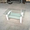 Luxury Modern Tempered Glass Coffee Table With 2 Layers And Solid Frame For Living Room - Transparent - Image 7
