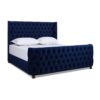 Brooklyn - King Tufted Panel Bed Headboard And Footboard Set - Navy Blue - Image 3