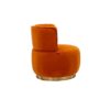 360 Degree Swivel Cuddle Barrel Accent Sofa Chair, Fluffy Round Armchair - Orange - Image 13