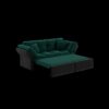 Queen Pull Out Sofa Bed, 3 In 1 Convertible Sleeper Tufted Sofa With 2 Soft Pillows - Green - Image 13