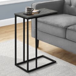 Accent Table, C - Shaped Contemporary Stylish - Gray