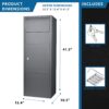 Steel Large Single Compartment Locking Parcel Drop Box With Keyed Access - Gray - Image 3