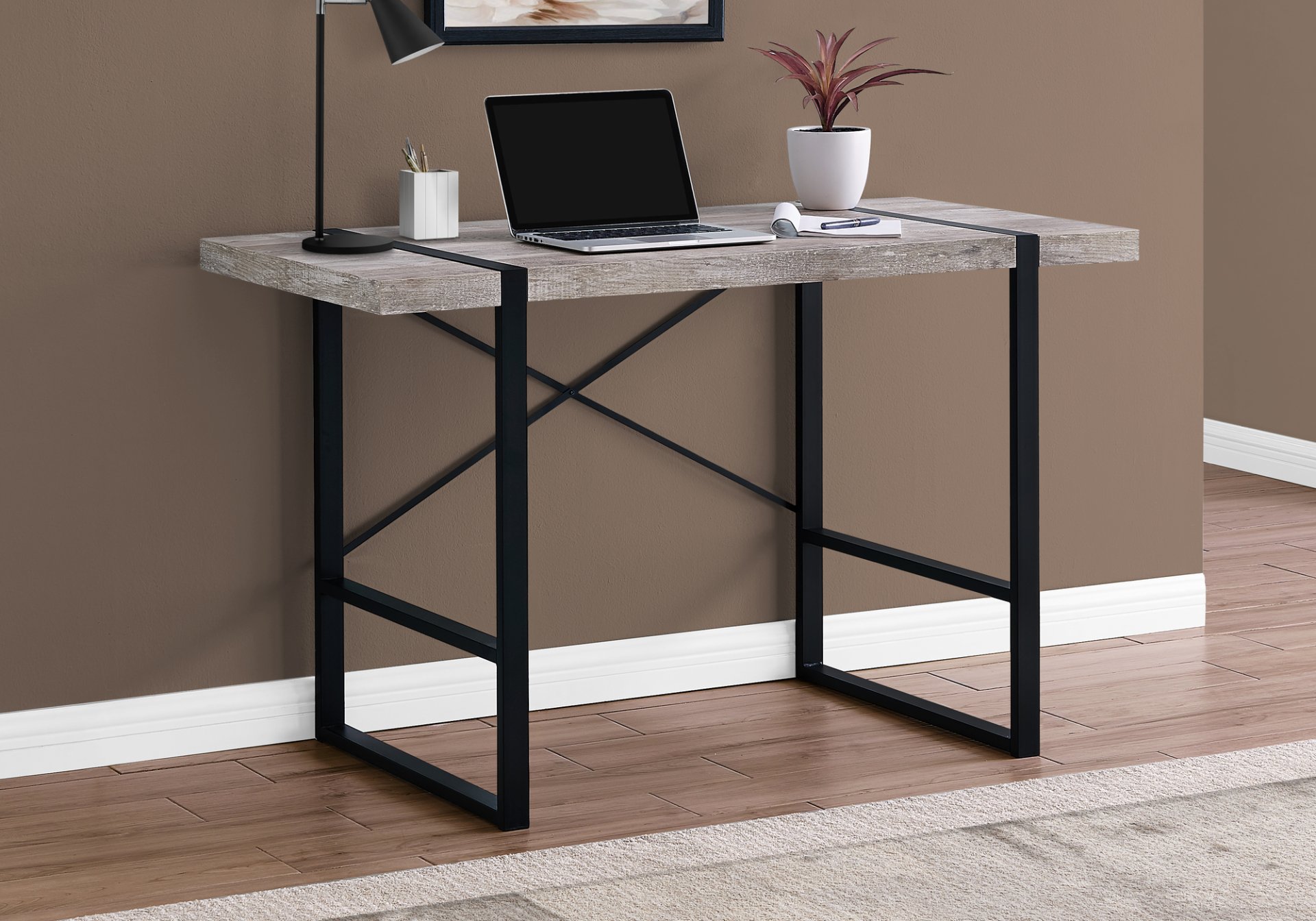 Computer Desk For Home Office, Laptop, Contemporary Versatile Placement - Taupe - Image 4