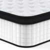 12" King Size Hybrid Mattress Individual Pocket Springs Medium Memory Foam Comfortable Knitted Cover - White / Black - Image 8