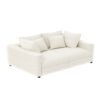 Plush Corduroy 4 Seat Sofa, Modern Comfy Upholstered Sofa Cloud Couch, Deep Seat Couches With Soft Pillows, Convertible Deep Seat Sofa Lounge Chair For Living Room Bedroom, Apartment, Office - Black / Gray - Image 7
