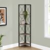 Bookshelf, Bookcase, Etagere, Corner, 4 Tier, Office, Contemporary & Modern - Taupe - Image 9