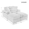 Oversized Chaise, Lounge Chair Classic Design, Soft Fabric, Durable Frame With Solid Wood Legs - Yellow - Image 2