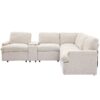 Power Recliner Corner Sofa Home Theater Reclining Sofa Sectional Couches With Storage Box, Cup Holders, USB Ports And Power Socket For Living Room - Beige - Image 17