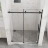 Frameless 48" X 72" Sliding Shower Door, Tempered Glass - Matte Black - Image 9