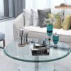30" Round Tempered Glass Table Top Clear Glass 2 / 5" Thick Beveled Polished Edge - Transparent - Image 6