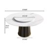 59.05" Modern Artificial Stone Round Panel Metal Iron Base Dining Table, Can Accommodate 8 People Artificial Stone Turntable (Not Including Chairs) - White / Black - Image 3