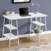 Computer Desk For Home Office, Laptop, Storage Shelves, Contemporary And Modern - White - Image 3