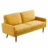 Sofa, European Style With Sleek Design, Modern & Vintage Flair, Upholstered 3 Seater Couch - Mustard Yellow - Image 4
