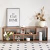 Minimalist Cube TV Stand With Adjustable Open Storage Shelves - Acacia Wood - Image 7