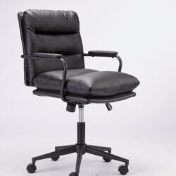 Office Chair Mid Back Desk Chair Modern Excutive Office Chair With Arms And Wheels For Home Office - Black