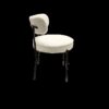 Mid Century Modern White Dining Chair (Set of 2) With Curved Backrest And Metal Legs - White / Black - Image 22