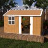 Heavy Duty Storage Shed, Windows, Lockable Door & Ventilation - Brown - Image 2