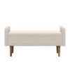 Teddy Velvet Storage Stool With Storage Space Rubber Wood Sponge Linen - Beige - Image 10