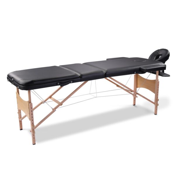 Massage Table Portable Massage Bed Lash Bed With Carrying Case Spa Table Height Adjustable, Salon Bed Face Cradle Bed - Black
