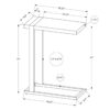 Accent Table, C - Shaped, Contemporary, Versatile Use - Black - Image 12