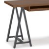 Sawhorse - Solid Walnut Veneer And Small Desk - Dark Brown - Image 4